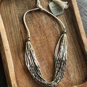 Adjustable Multiple Beaded & Rope Necklace